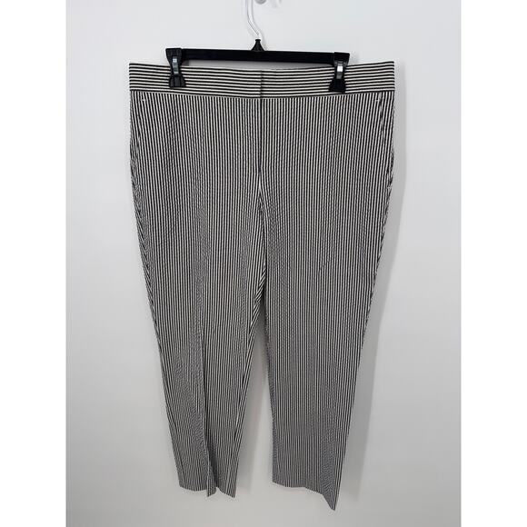 ANN TAYLOR NWT Devin Fit Blue White Seersucker Striped Pants // 8 - Picture 1 of 10